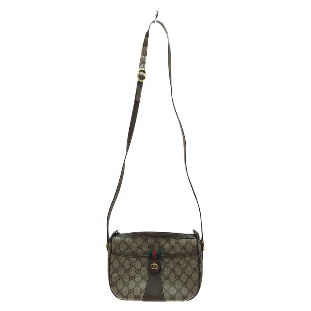 Gucci GG Supreme Sherry Line crossbody bag monogram canvas web Brown